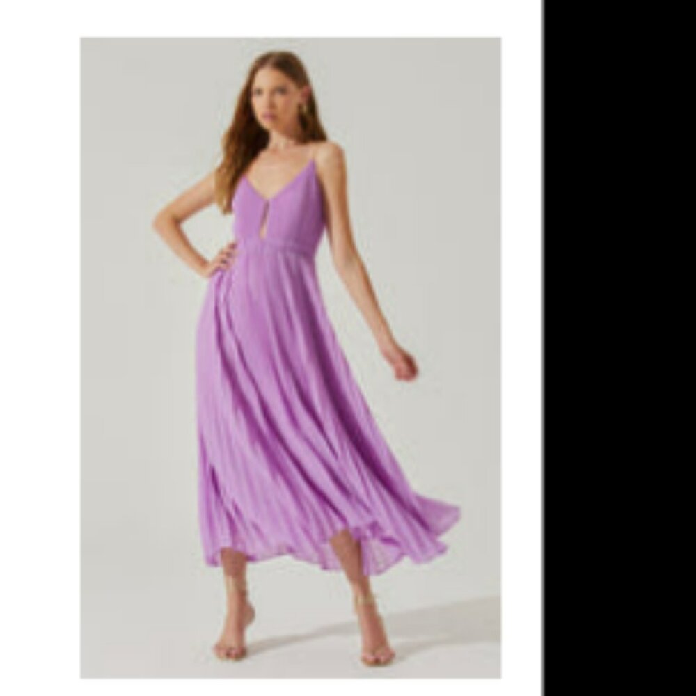 Size Large Loralee Purple Midi Dress Perfect for Weddings or Semi-Formal Event